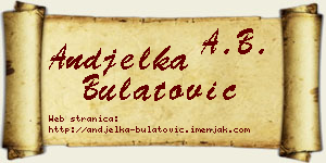 Anđelka Bulatović vizit kartica
